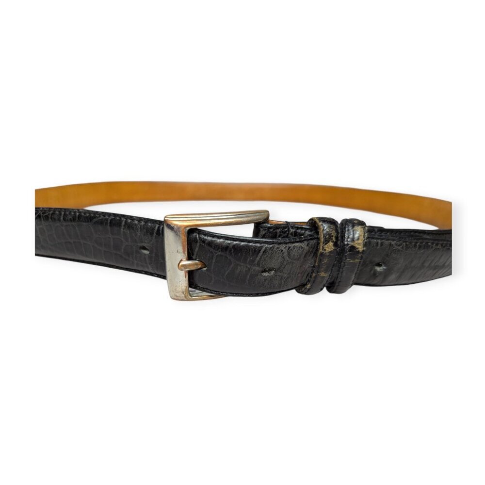 Polo Ralph Lauren Black Genuine Italian Leather Men's Belt Size 42